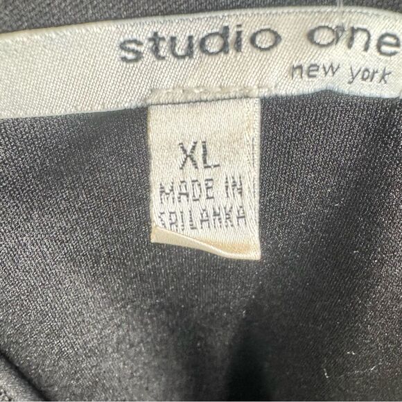 Studio I sweater top satin pleated skirt mixed media midi dress size XL NWT - Picture 7 of 8